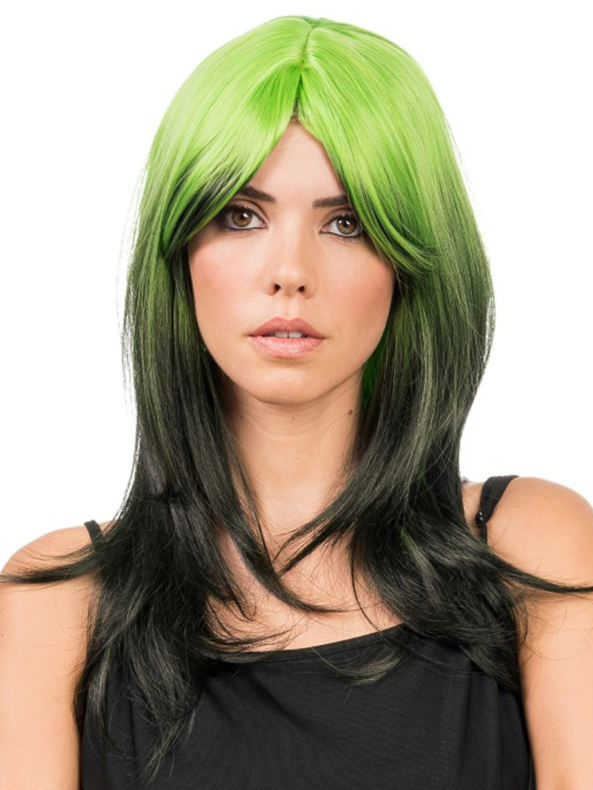 Perruque tie and dye vert et noir adulte