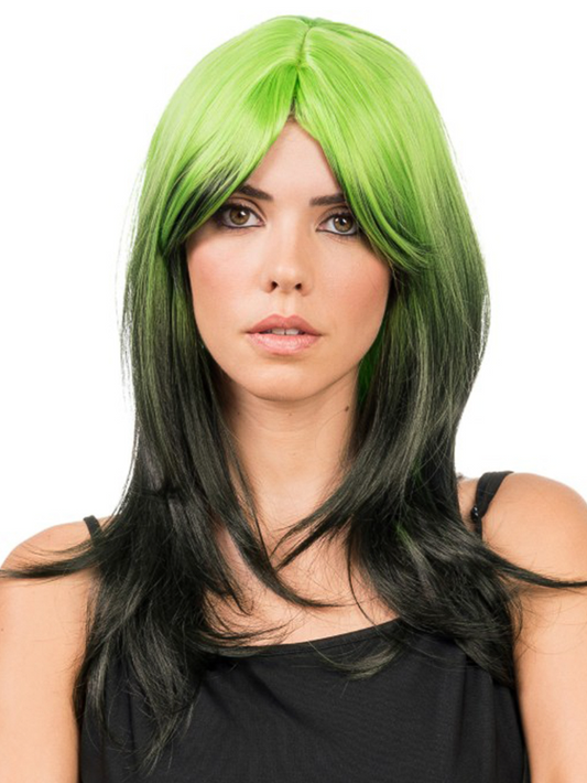 Perruque tie and dye vert et noir adulte