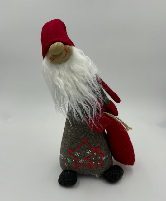 Saint-Nicolas en textile/plastique gris, 2 assortis (L/H/P) 13x58x10 cm