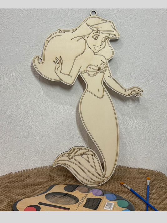 Sirène en bois a dessiner pour enfants