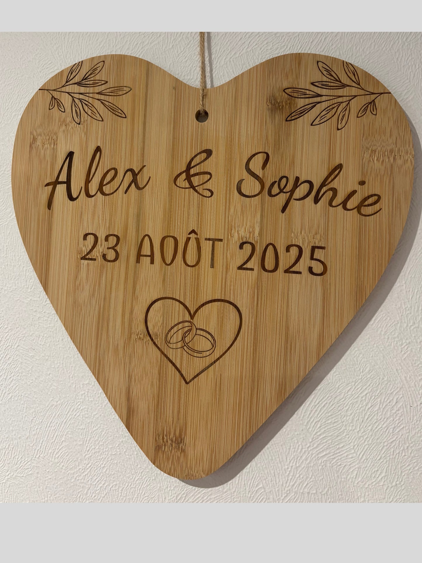 Coeur en bois 30 cm
