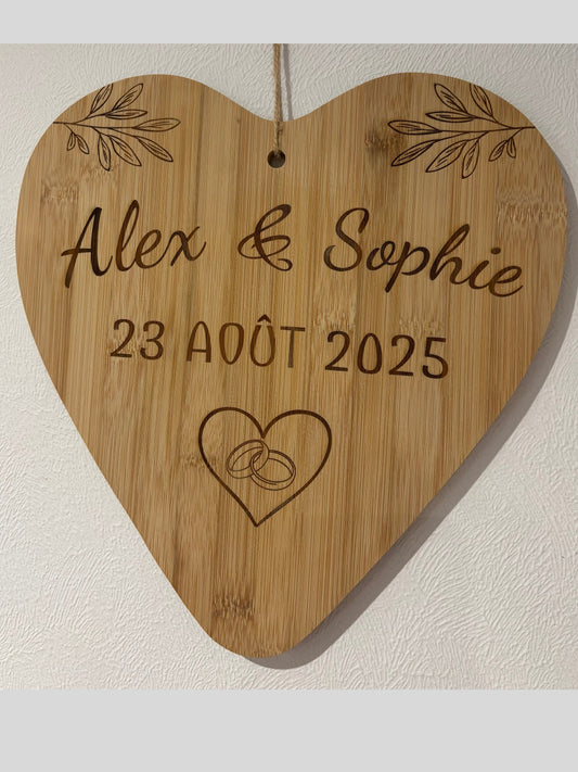 Coeur en bois 30 cm
