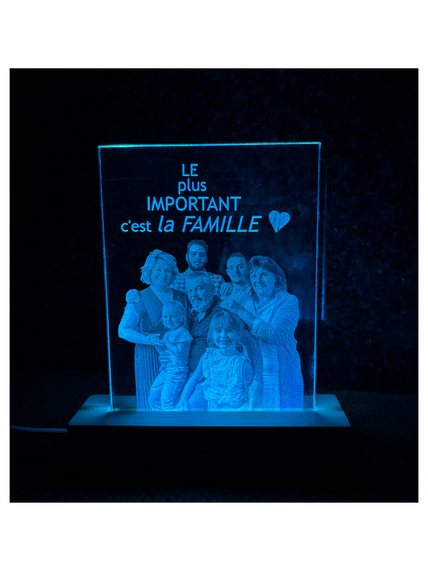 Plexiglas personnalisé avec socle lumineux