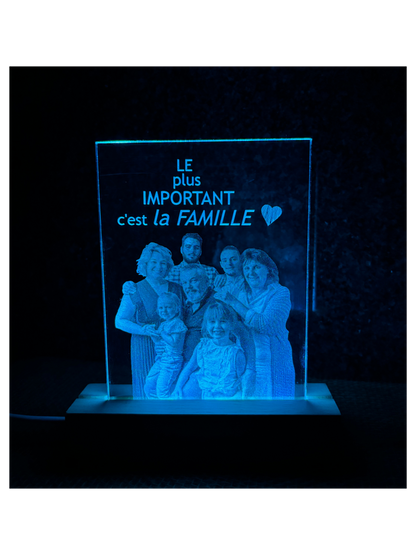 Plexiglas personnalisé avec socle lumineux