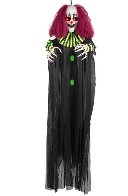 Décoration animée Clown Terrifiant suspendu 130 cm