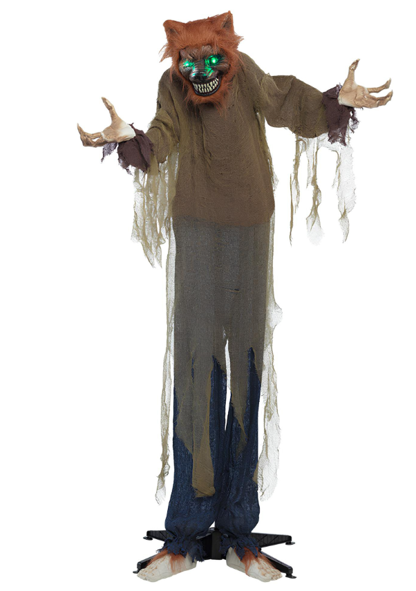 Décoration animée sonore et lumineuse Méchant loup 160 cm