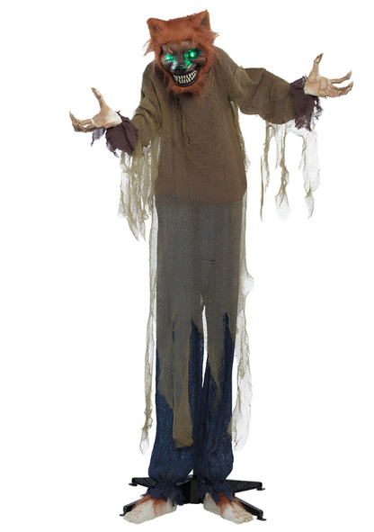 Décoration animée sonore et lumineuse Méchant loup 160 cm