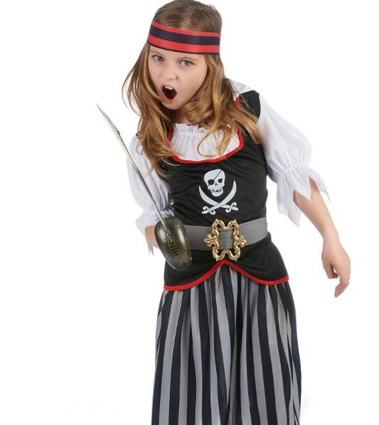 Déguisement pirate motif tête de mort fille