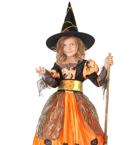 Déguisement sorcière orange fille Halloween