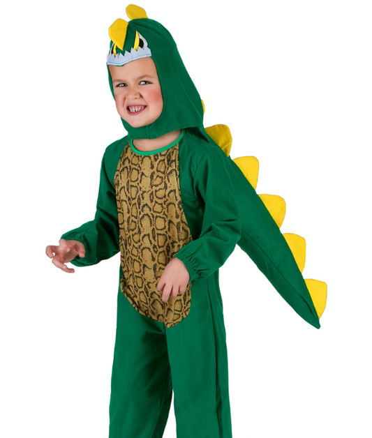 Déguisement dinosaure vert et jaune enfant
