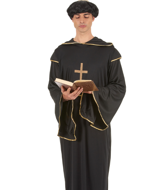 Déguisement moine noir et doré homme