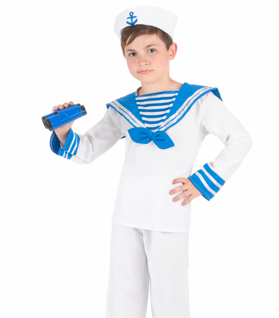 Déguisement marin bleu et blanc garçon