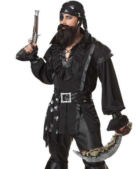 Déguisement pirate chemise noire homme