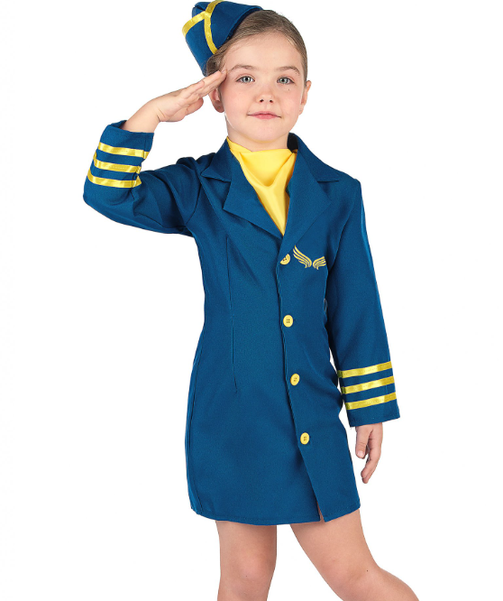 Déguisement uniforme hôtesse de l'air fille
