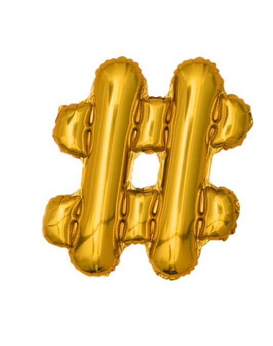 Ballon aluminium symbole # doré 33cm