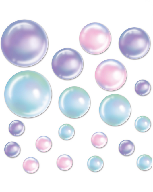 Décorations bulles irisées 10 à 30 cm