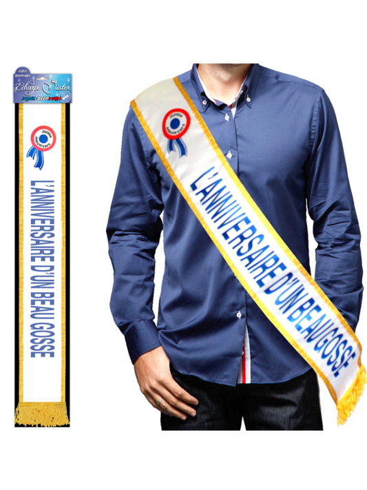 Echarpe bleue L'anniversaire d'un beau gosse