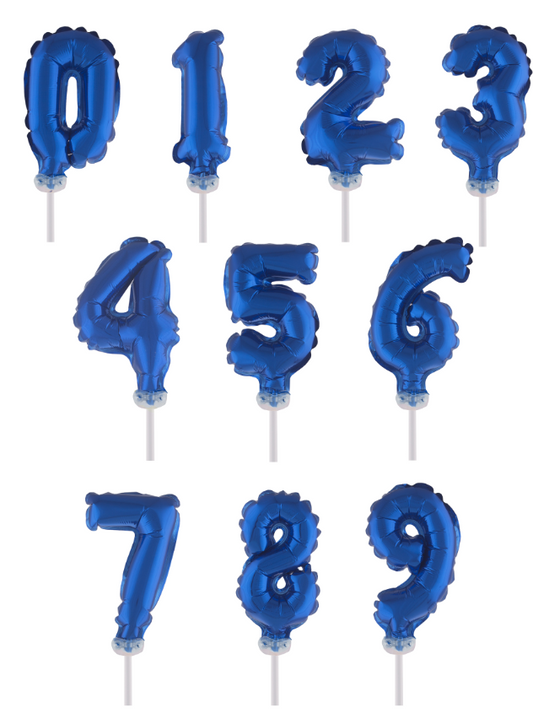Cake topper ballon chiffre bleu foncé 12,7 cm