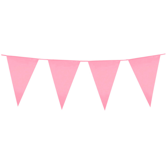 Guirlande à fanions roses 10m