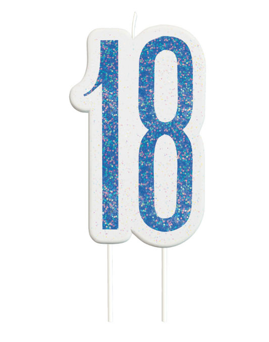 Bougie Age 18 ans bleu