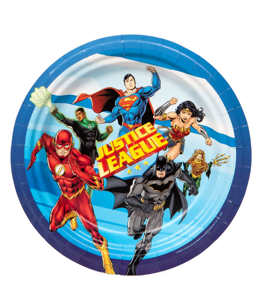 Assiettes en carton FSC® Justice League™ 23 cm