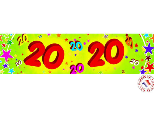 Banderole papier 20 ans 0,16x2,44m