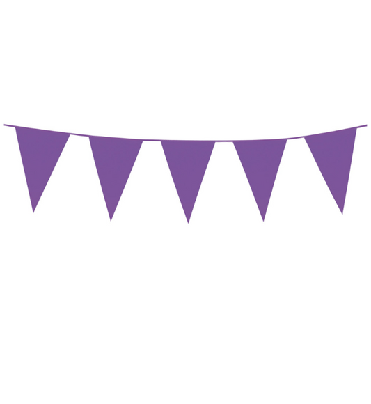 Guirlande à mini fanions violets 3 m