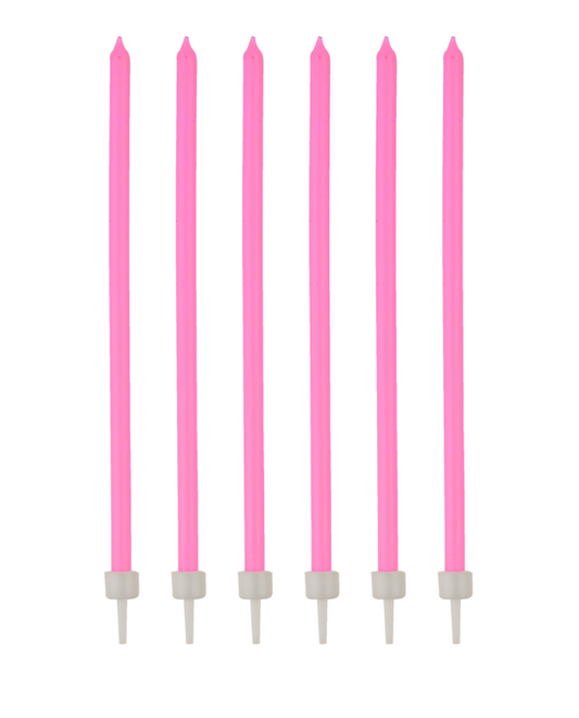 Bougies fines avec bobèches 12 cm