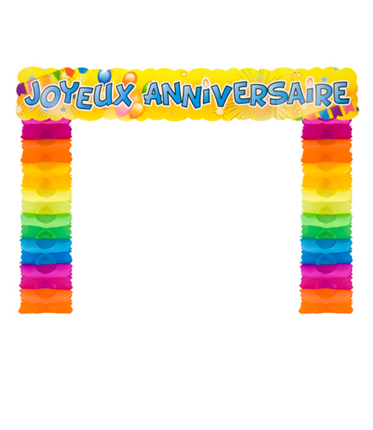 Décoration de porte Joyeux anniversaire pop 114 x 18,7 x 250 cm