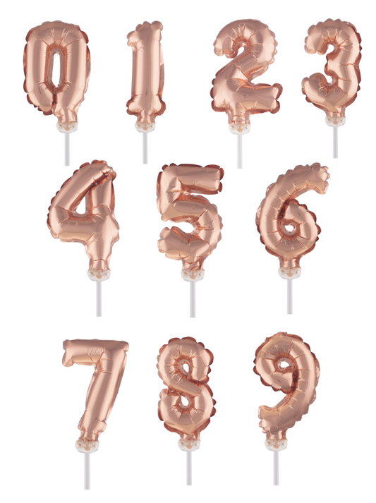 Cake topper ballon chiffre rose gold 12,7 cm