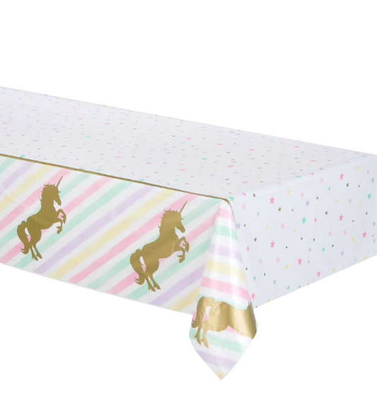 Nappe en plastique licorne 137 x 259 cm
