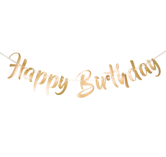Guirlande happy birthday dorée 1 m