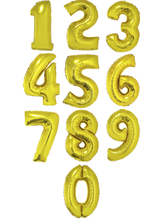 Ballon aluminium chiffre doré 1 m