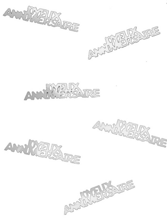 Confettis Joyeux Anniversaire blanc
