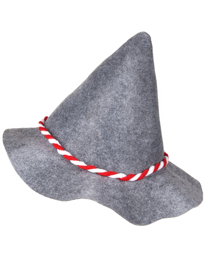 Chapeau bavarois adulte avec cordelette rouge et blanche