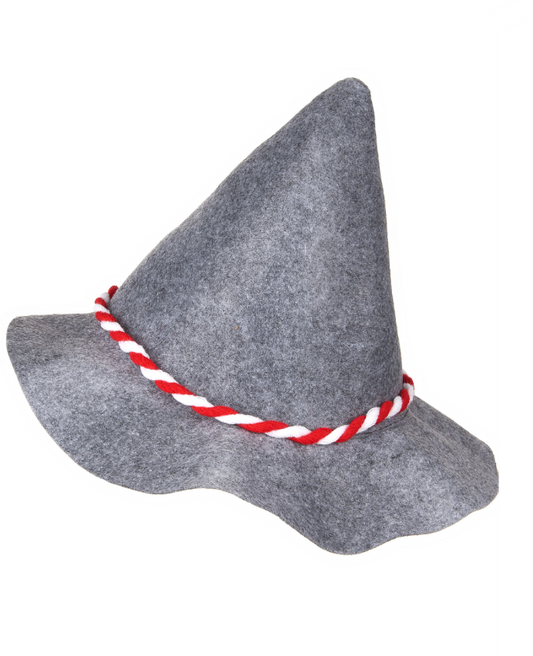 Chapeau bavarois adulte avec cordelette rouge et blanche