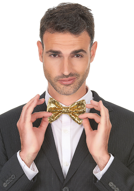 Noeud papillon brillant disco or adulte