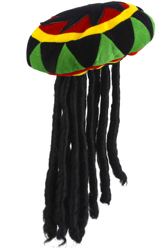 Bonnet rasta velours avec dreadlocks adulte