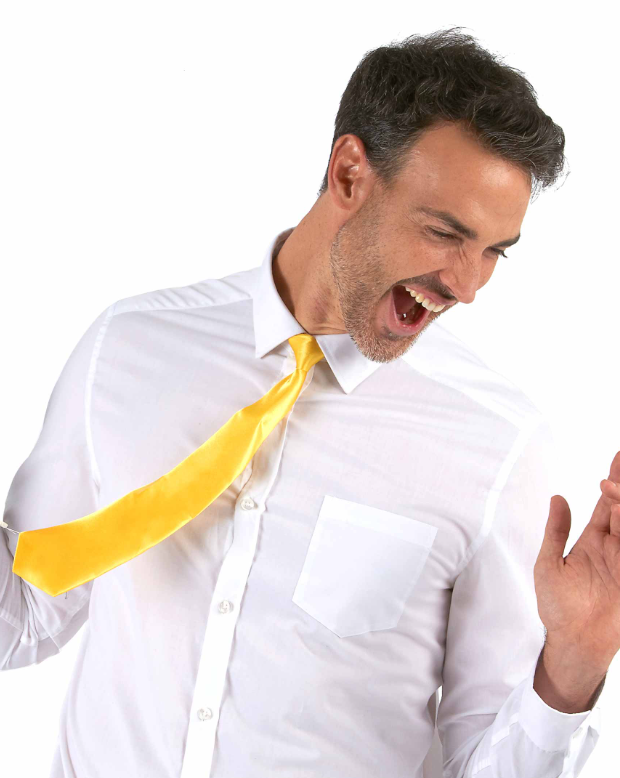 Cravate jaune fluo adulte