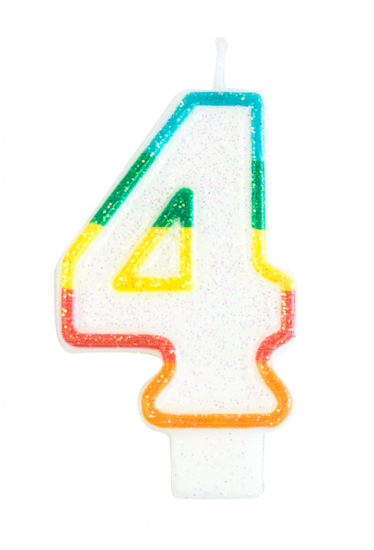 Bougie d'anniversaire chiffre 4 7,5 cm
