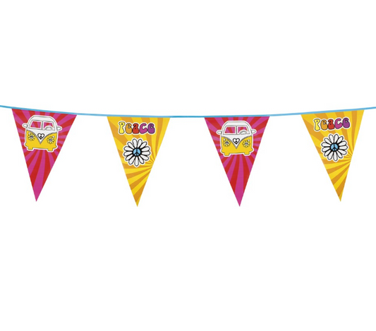 Guirlande fanions Hippie Flower Power 6 m