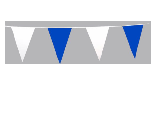Chaîne fanion de 10 m, bleu/blanc