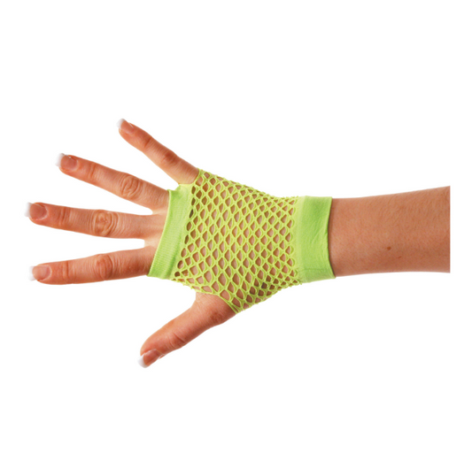 Mitaines courtes vertes résille adulte