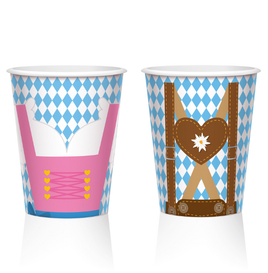 Gobelets en carton fête de la bière 250 ml par 8