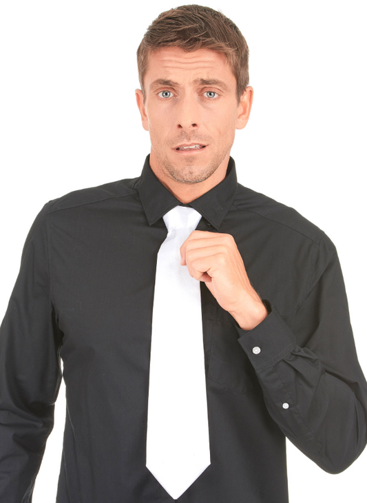 Cravate blanche gangster adulte
