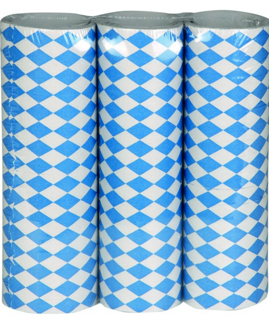Lot 3 serpentins bleus et blancs Fête de la bière