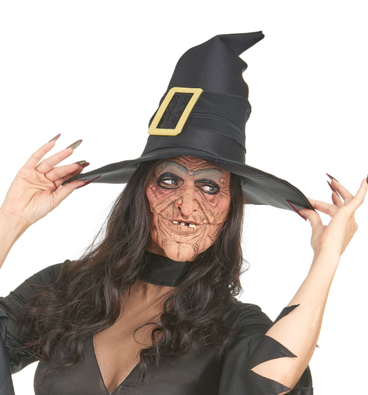 Demi masque latex nez et menton sorcière adulte