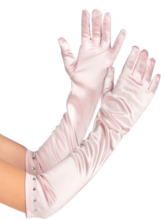 Gants longs roses enfant