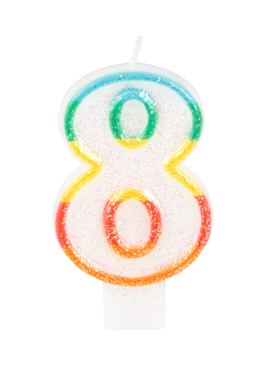 Bougie d'anniversaire chiffre 8 7,5 cm