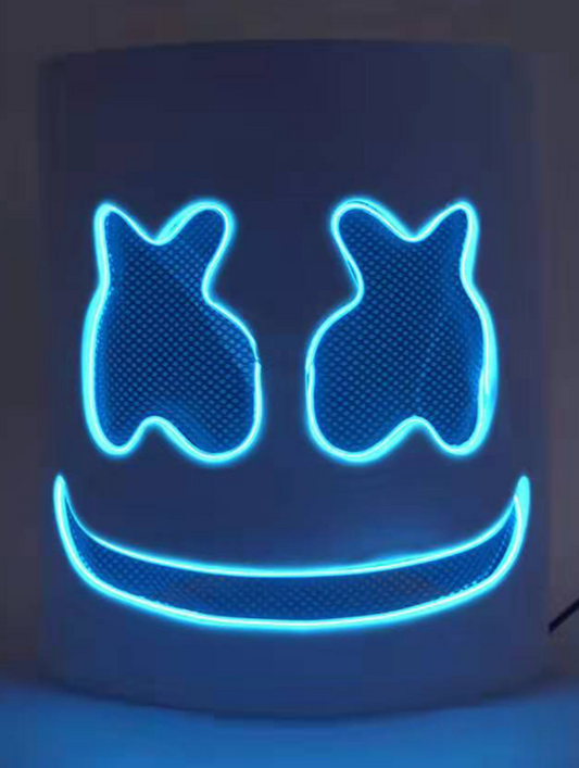 Masque DJ guimauve led bleu adulte